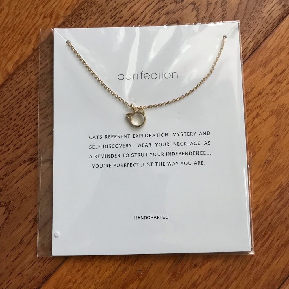 NEW Purrfection Dainty Cat Outline Necklace
